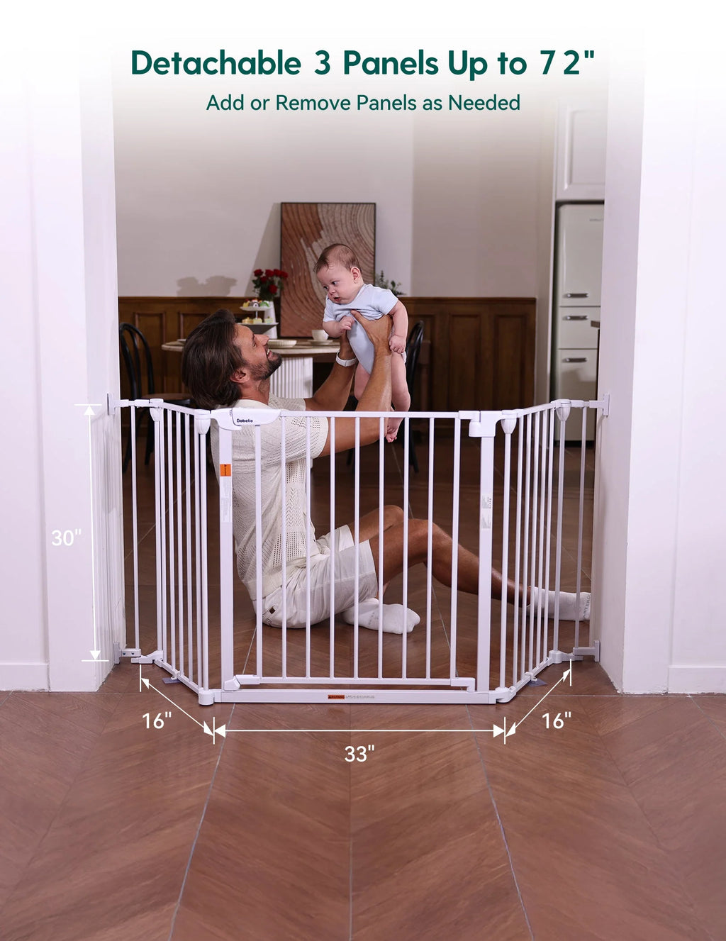 AdaptiZone | Extra Wide Mounted Baby Gate for Irregular Spaces by Babelio