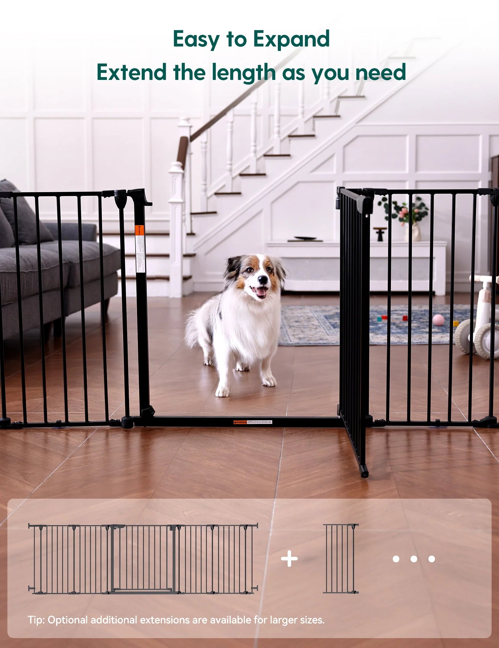 AdaptiZone | Extra Wide Mounted Baby Gate for Irregular Spaces by Babelio