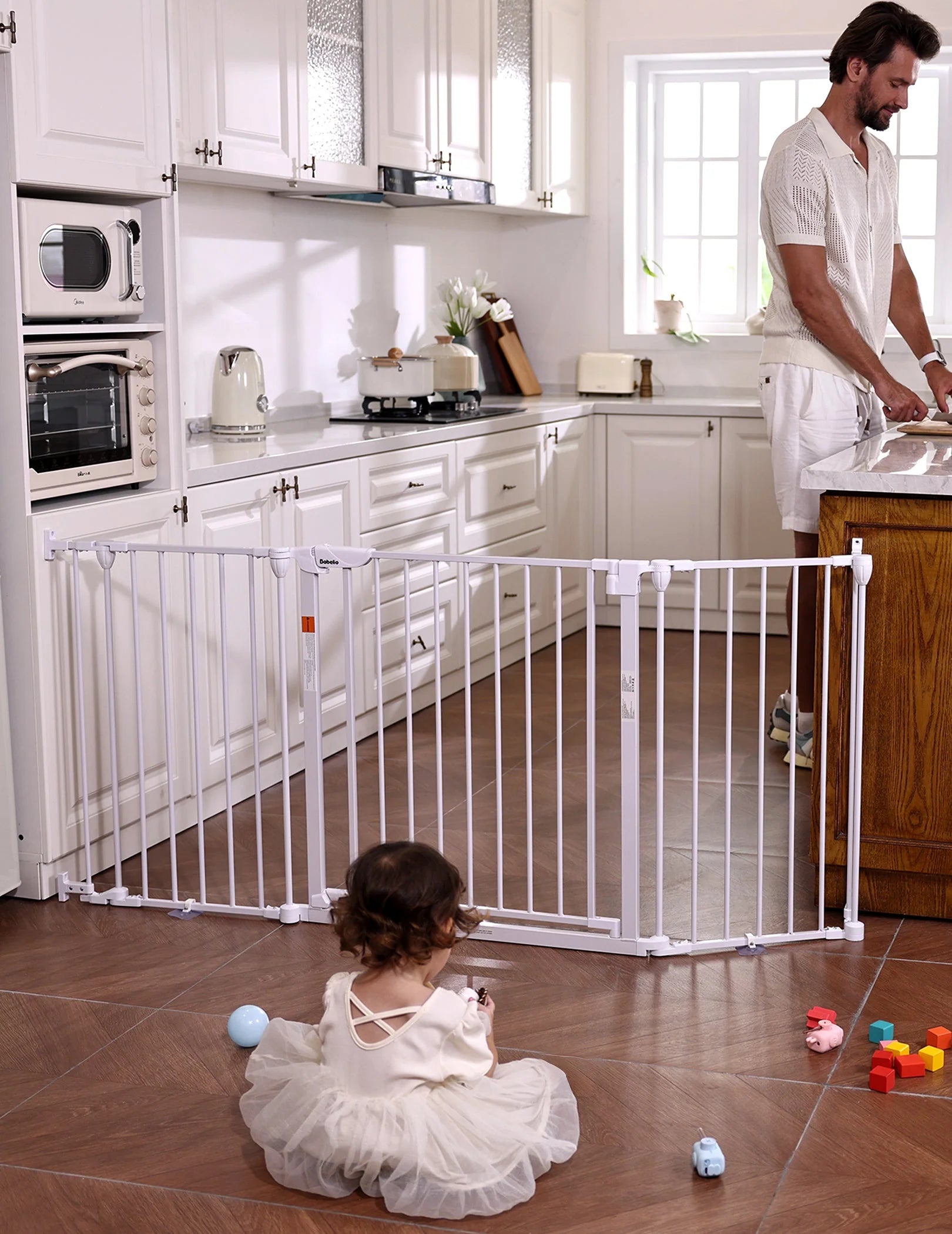 AdaptiZone | Extra Wide Mounted Baby Gate for Irregular Spaces by Babelio