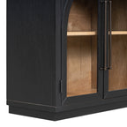 4-Door Storage Sideboard Buffet Cabinet with Arched Glass Doors