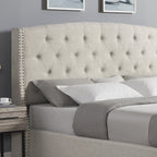 Astral 3-Piece Tufted Wingback Upholstered Bedroom Set with two Nightstands