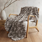 Heated Throw, Chocolate Geometric Pattern