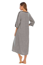 Pajama Dress with Round Neck