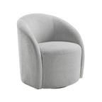 Light Gray Boucle Swivel Barrel Chair 1pc Solid Wood Durable Contemporary Living Room Furniture Luxurious Accent Seating