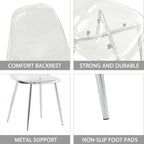 Transparent Dining Chairs, 6 pc Set