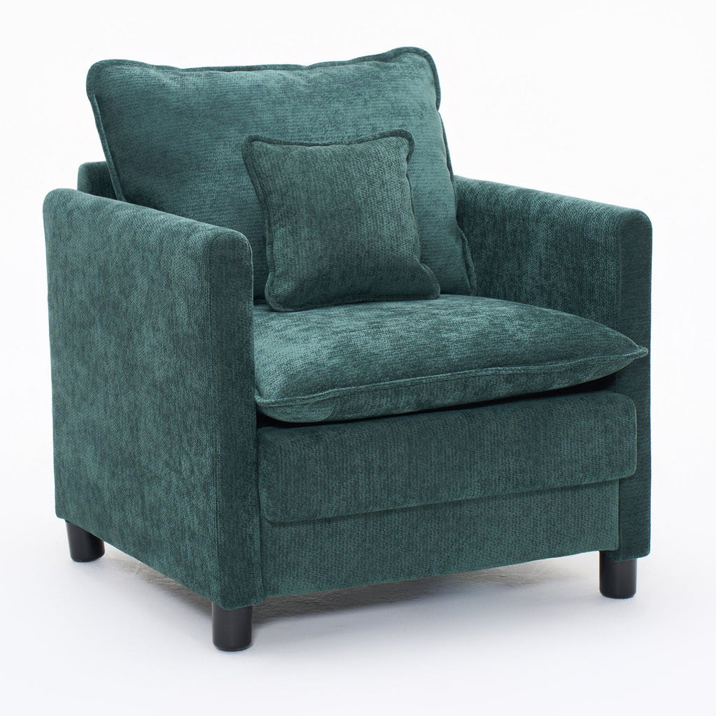 Modern Reading Armchair with Cushion, Beige