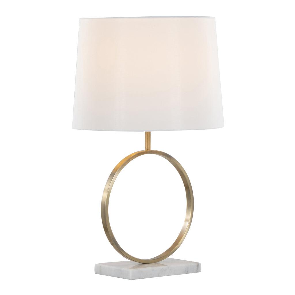 Moon Contemporary Table Lamp with linen shade by Lumisource