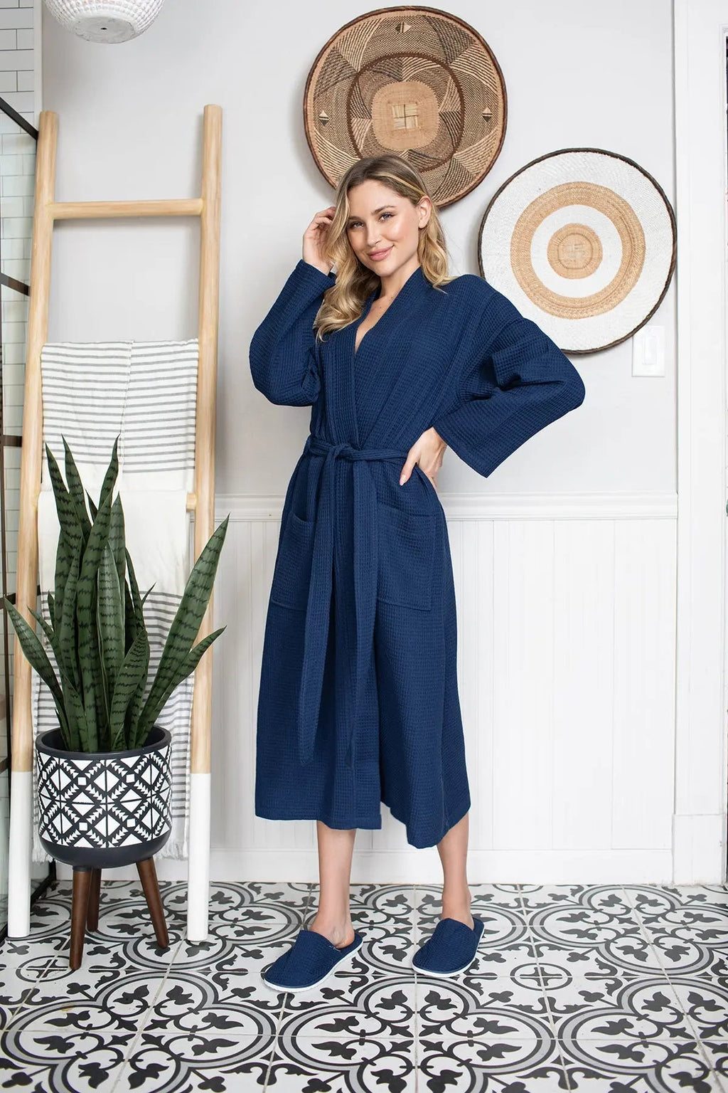 Waffle Spa Robe by Lotus Linen– Lightweight, Quick-Dry Spa Comfort