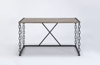 Rustic Oak Desk with Black Metal Chain Legs