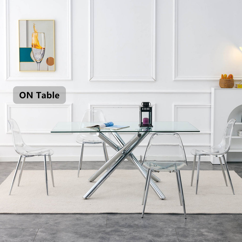 Transparent Dining Chairs, 6 pc Set