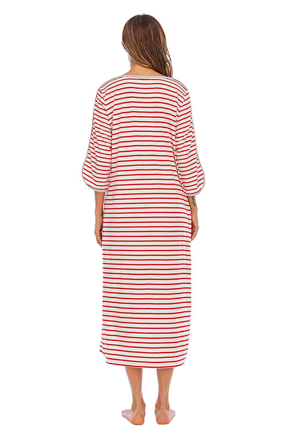 Pajama Dress with Round Neck