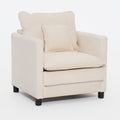 Modern Reading Armchair with Cushion, Beige