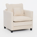 Modern Reading Armchair with Cushion, Beige