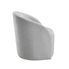 Light Gray Boucle Swivel Barrel Chair 1pc Solid Wood Durable Contemporary Living Room Furniture Luxurious Accent Seating