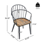 Dining Chair With Metal Legs And Birch (Set of 2) - Black / Natural