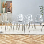 Transparent Dining Chairs, 6 pc Set