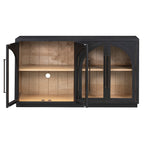 4-Door Storage Sideboard Buffet Cabinet with Arched Glass Doors