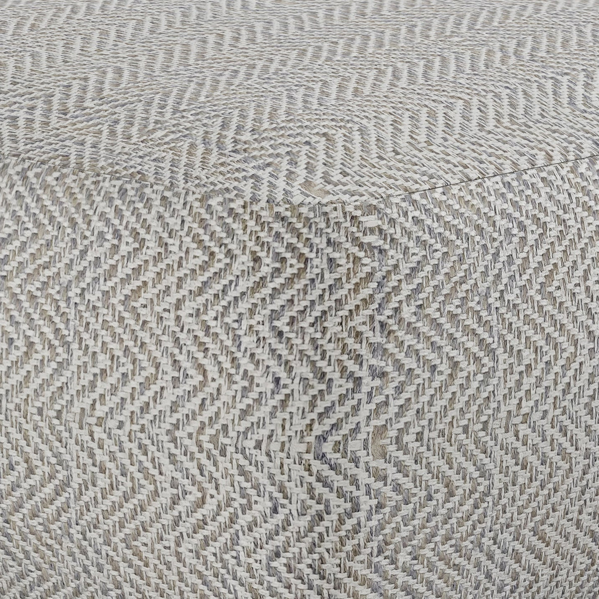 Nate Square Pouf Patterned Grey Melange