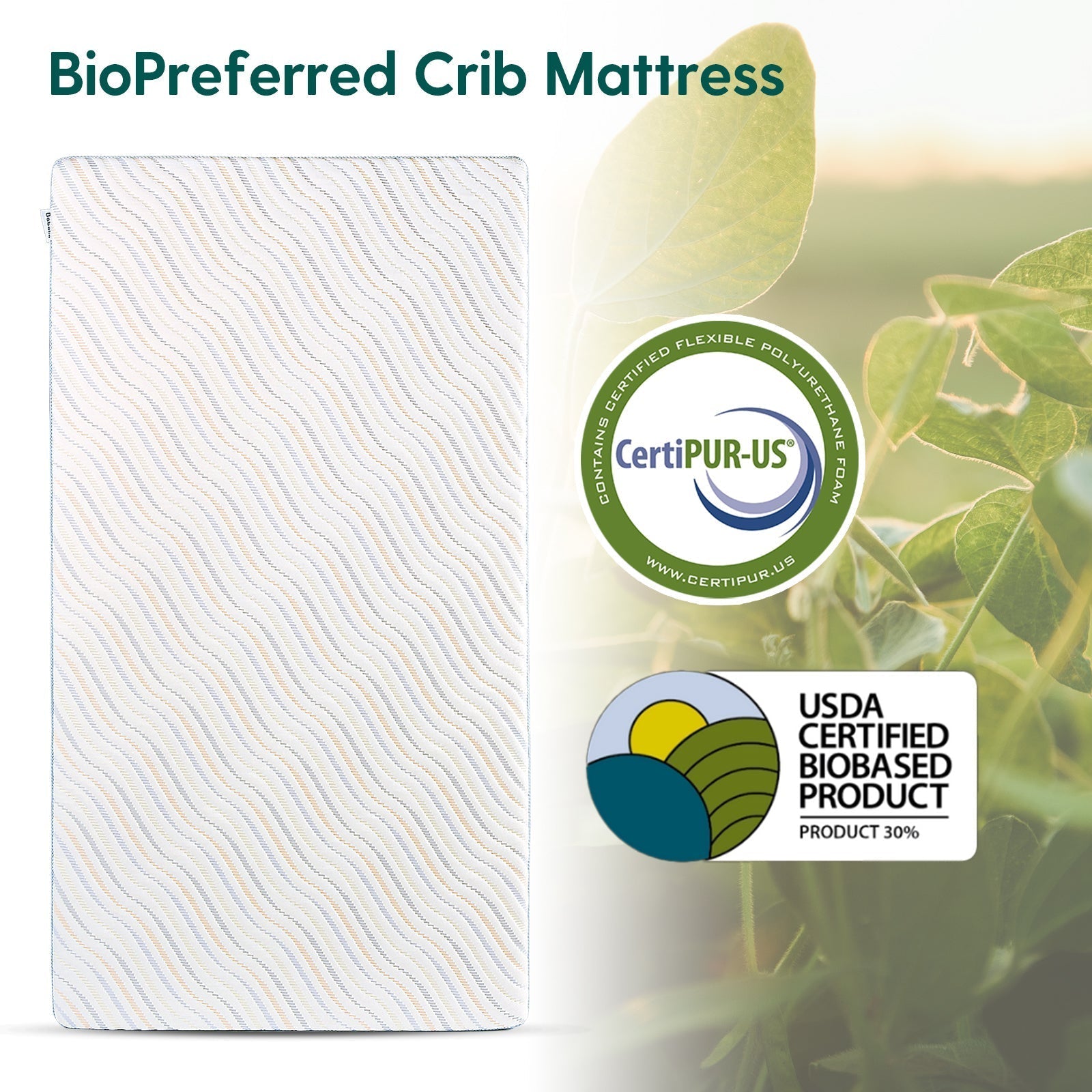 Cloud 4 Crib & Toddler Mattress with Soybean Cover by Babelio