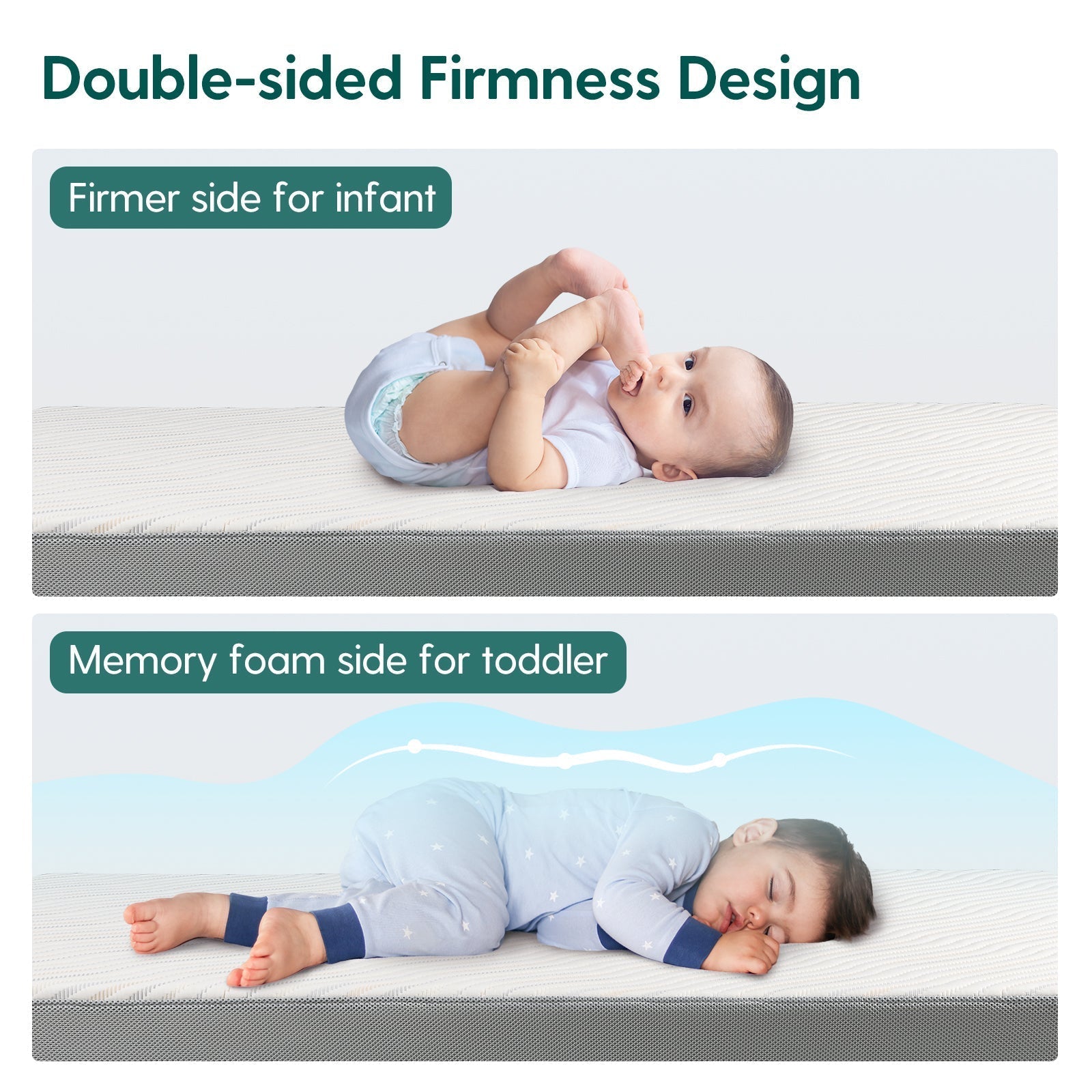 Cloud 4 Crib & Toddler Mattress with Soybean Cover by Babelio