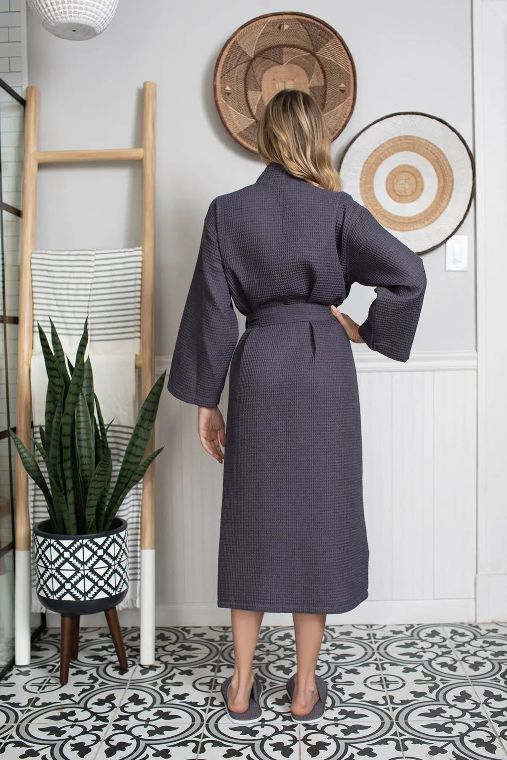 Waffle Spa Robe by Lotus Linen– Lightweight, Quick-Dry Spa Comfort