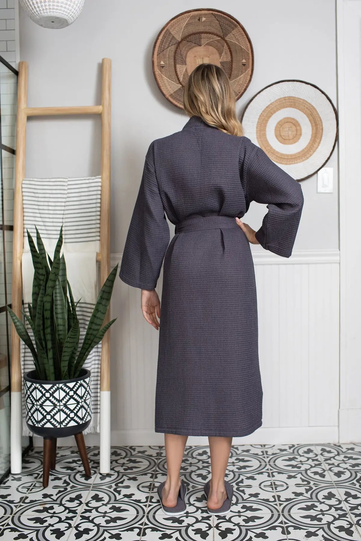 Waffle Spa Robe by Lotus Linen– Lightweight, Quick-Dry Spa Comfort