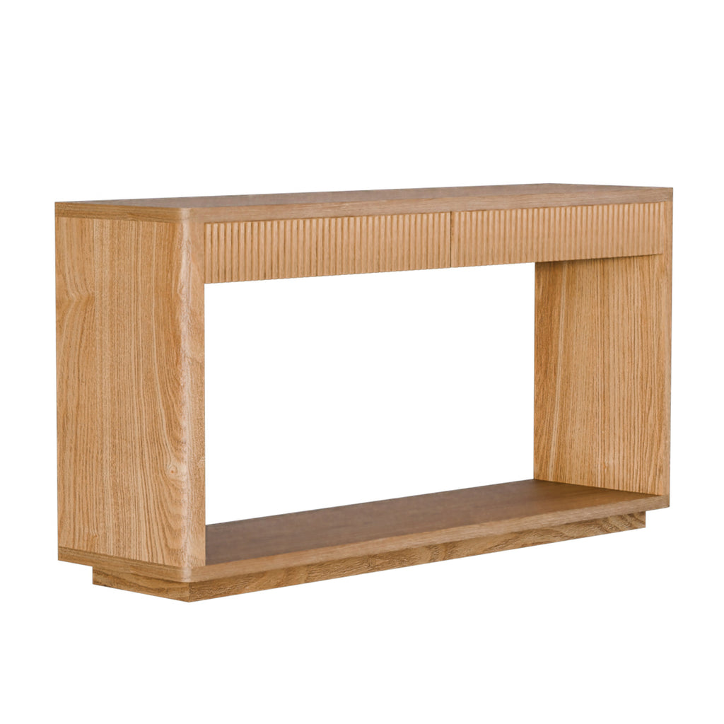 Fluted Console Table with 2-Drawers