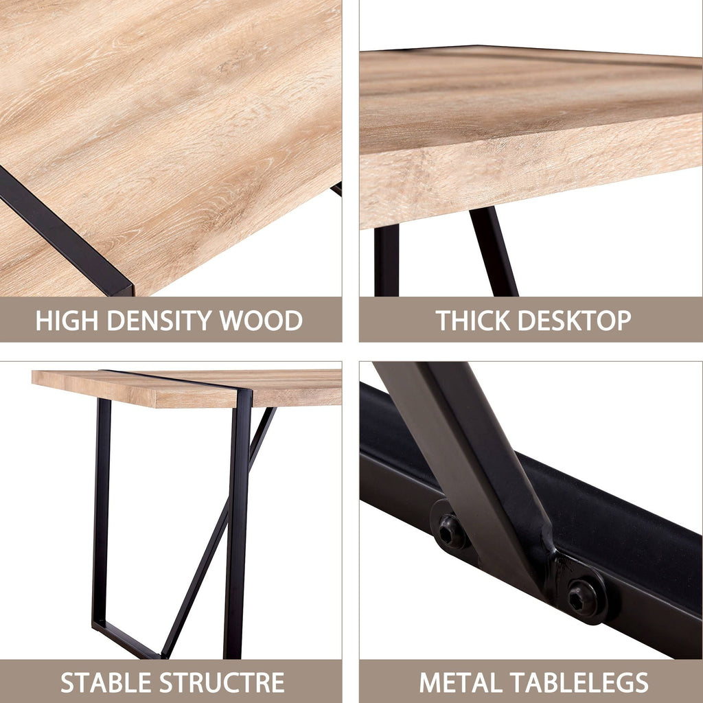 Table with Stylish Metal Frame