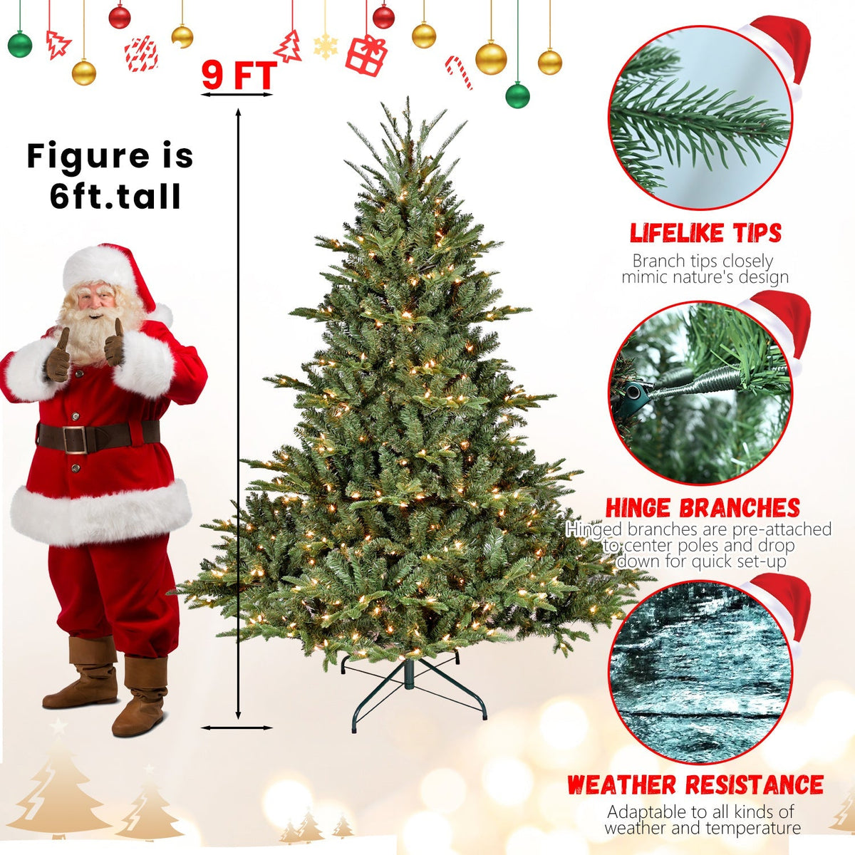 LED Evergreen Christmas Tree - 5 ft tall