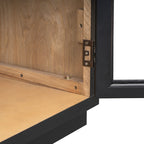 4-Door Storage Sideboard Buffet Cabinet with Arched Glass Doors