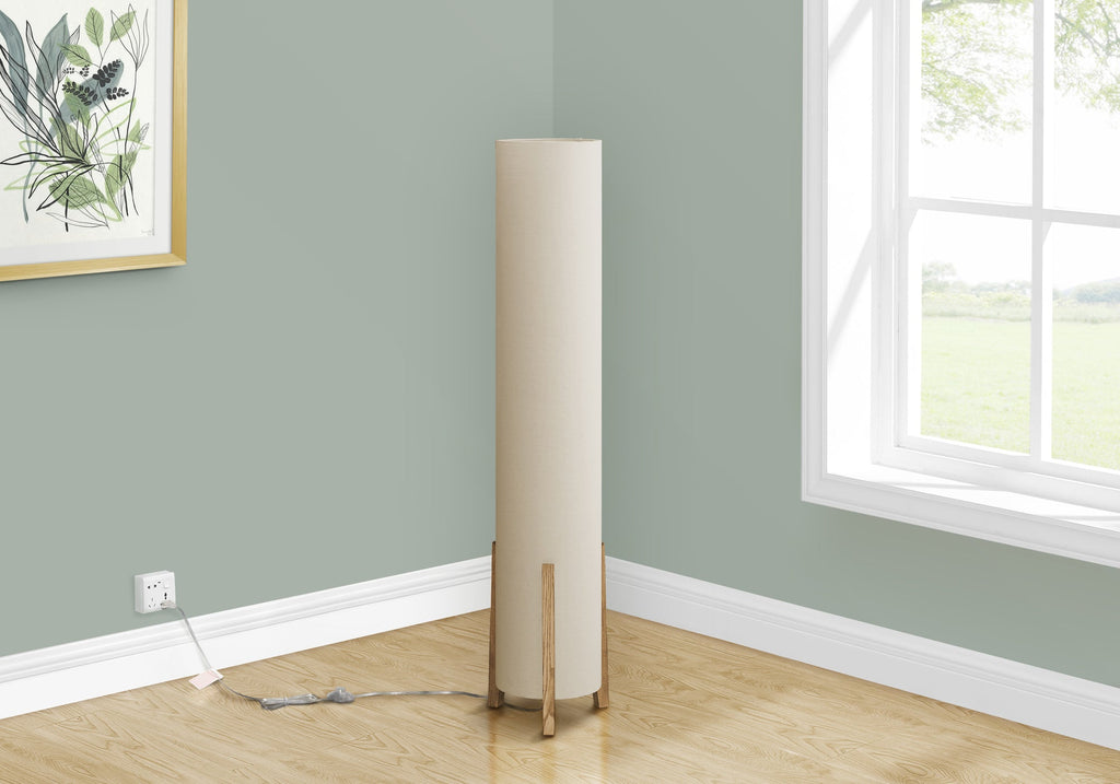 Cylinder Floor Lamp, 50" height with Ivory Shade