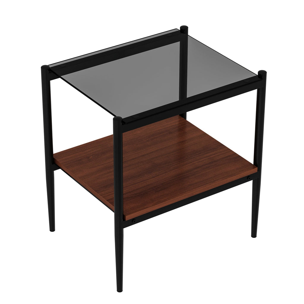 End Table Gray Glass, set of 2