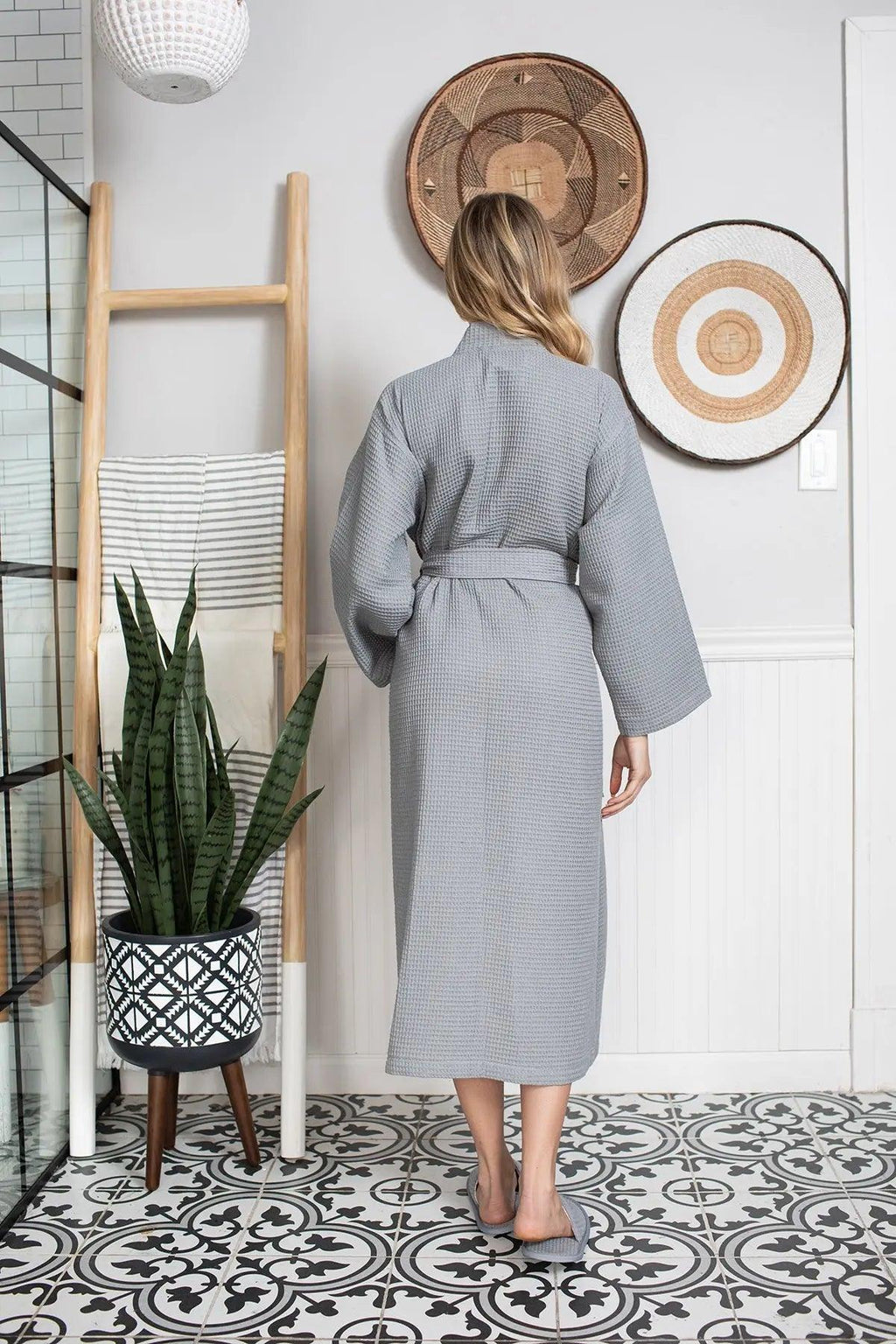 Waffle Spa Robe by Lotus Linen– Lightweight, Quick-Dry Spa Comfort