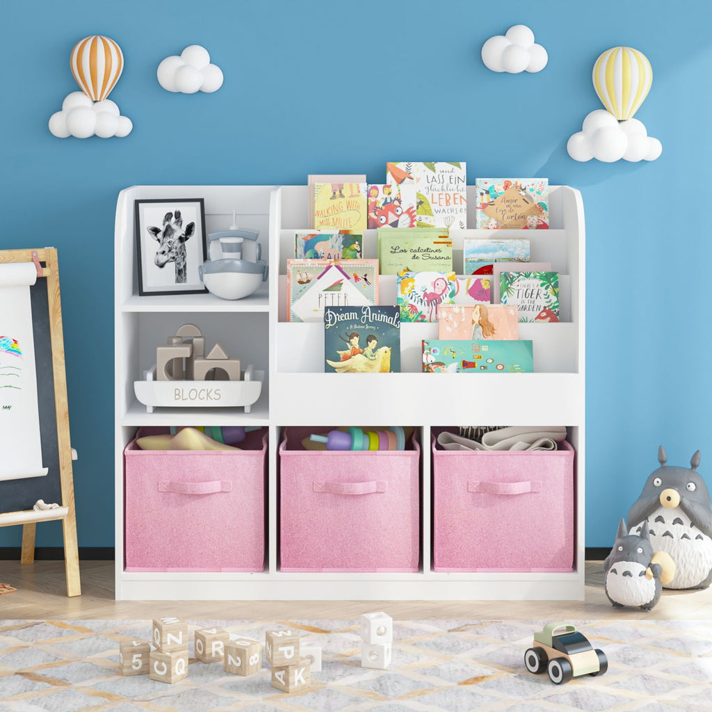 Bookcase And Bookshelf With 3 Cube Drawers