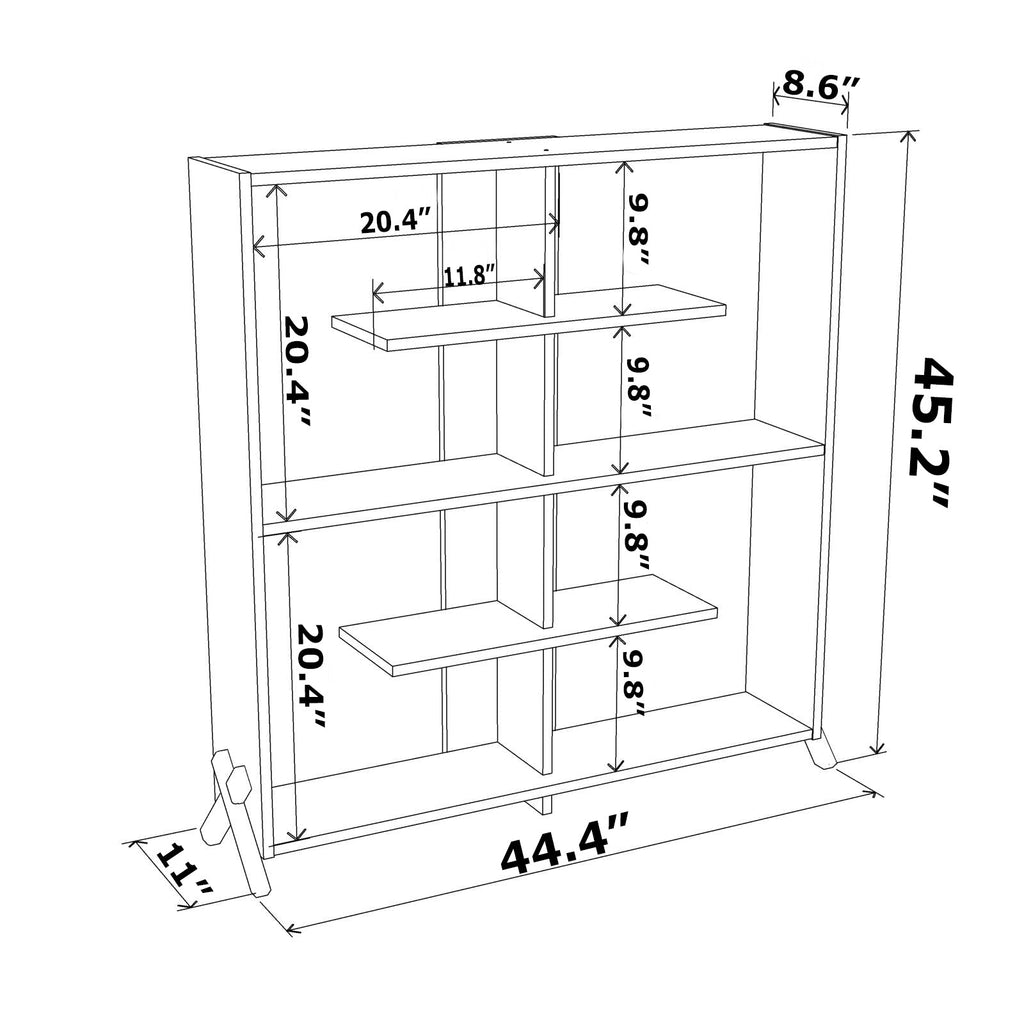 Kipp Bookcase with Open Back and Shelving