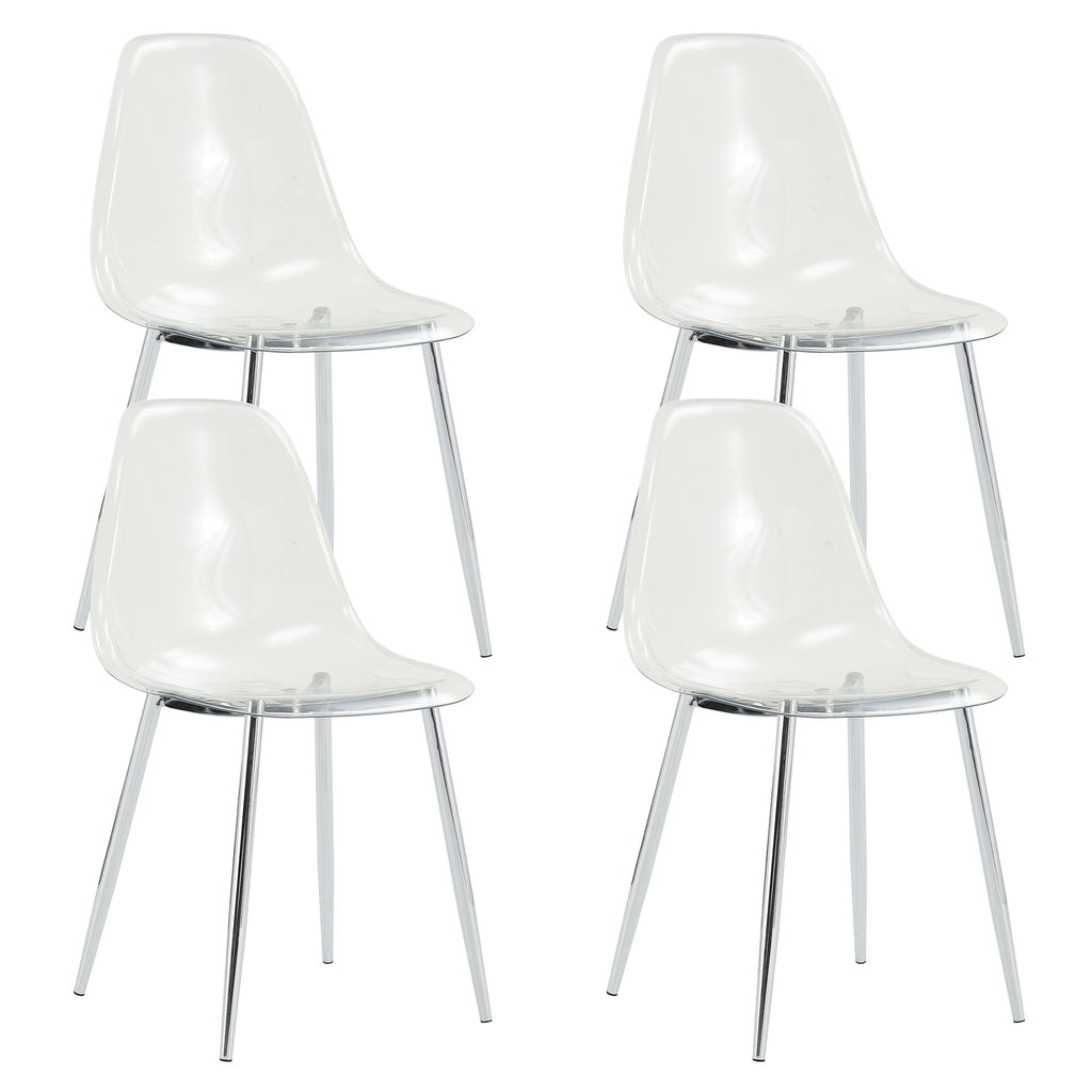 Transparent Dining Chairs, 6 pc Set