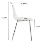 Transparent Dining Chairs, 6 pc Set