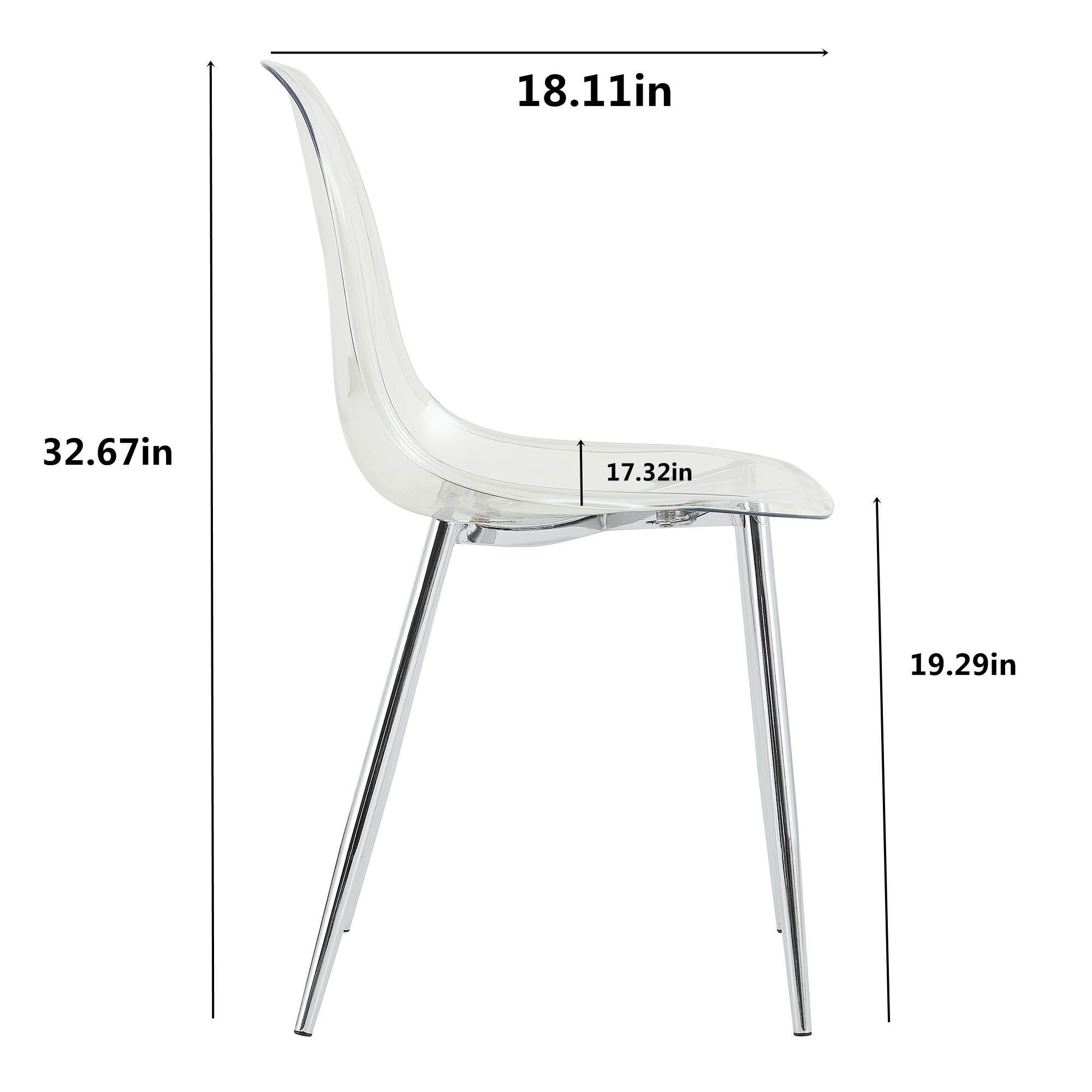 Transparent Dining Chairs, 6 pc Set