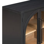 4-Door Storage Sideboard Buffet Cabinet with Arched Glass Doors