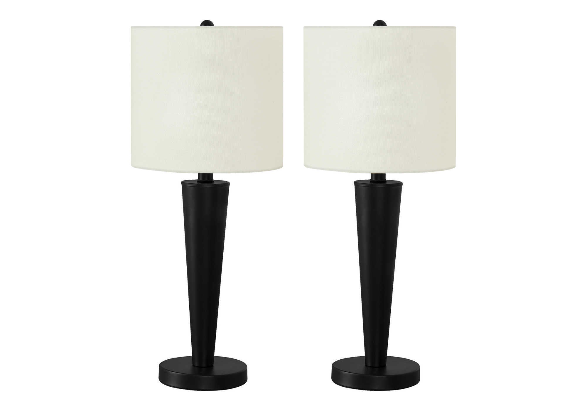 Table Lamp in Black Metal with USB port, set of 2