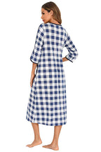 Pajama Dress with Round Neck