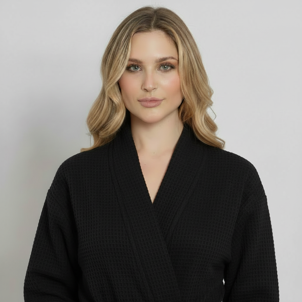 Waffle Spa Robe by Lotus Linen– Lightweight, Quick-Dry Spa Comfort