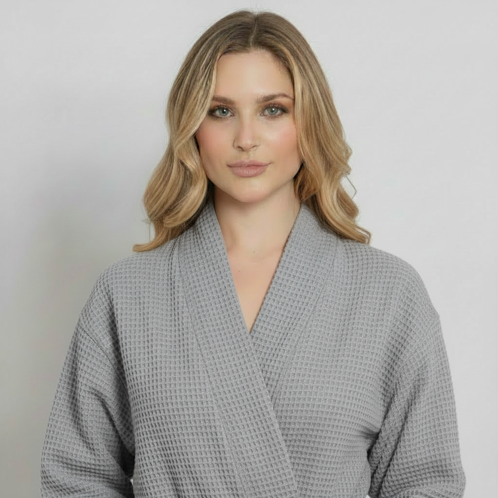 Waffle Spa Robe by Lotus Linen– Lightweight, Quick-Dry Spa Comfort