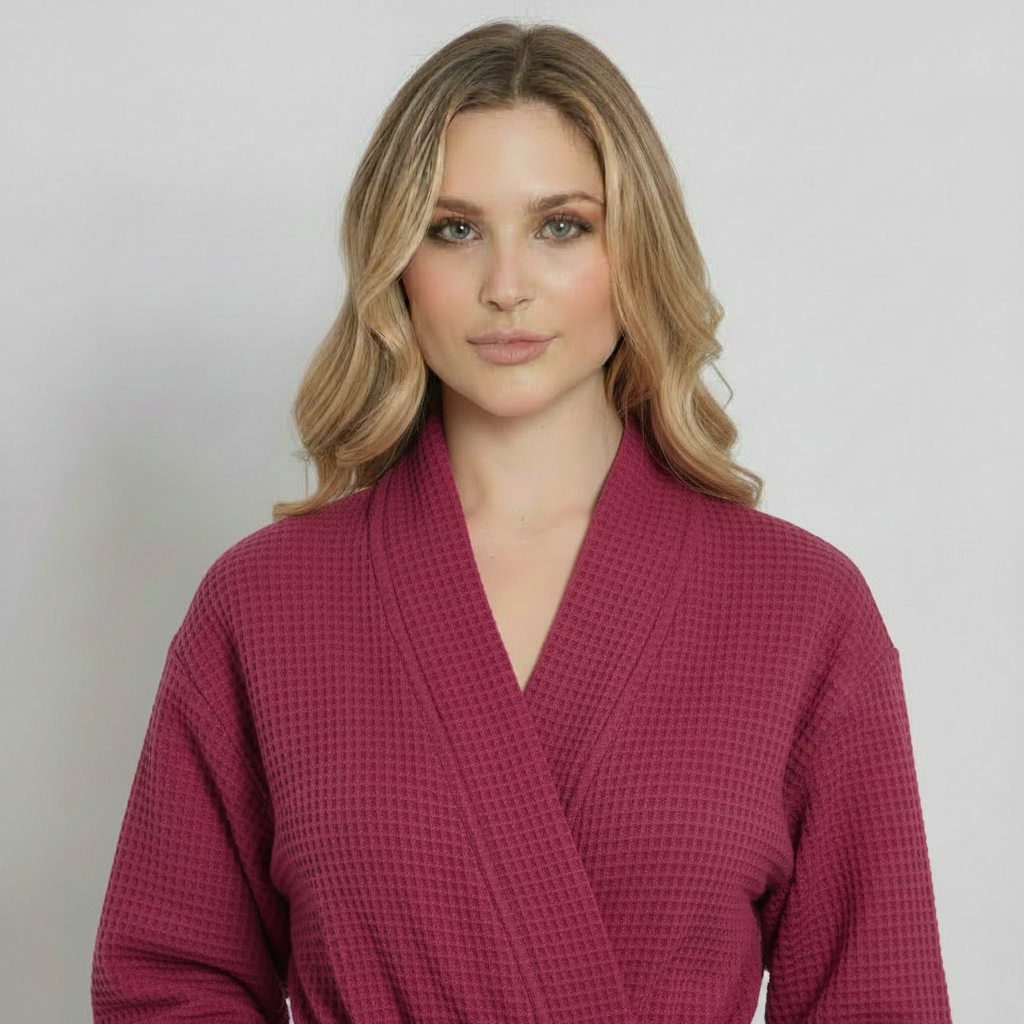 Waffle Spa Robe by Lotus Linen– Lightweight, Quick-Dry Spa Comfort