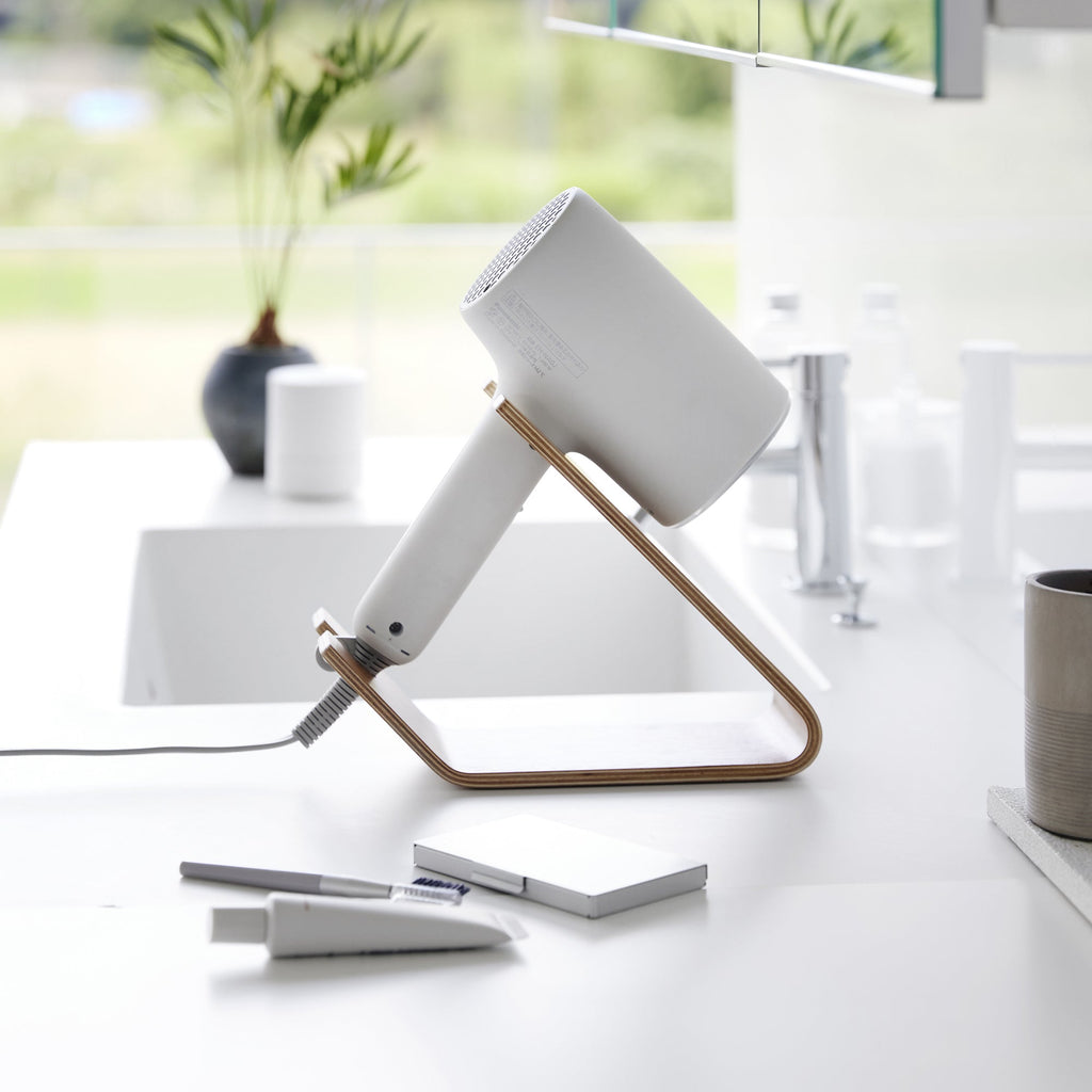 Hair Dryer and Flatiron Stand by Yamazaki Home
