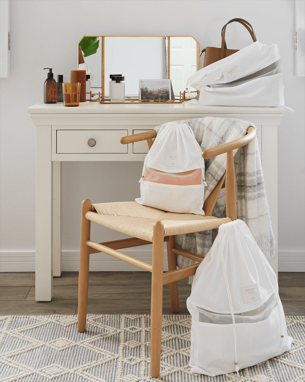 Organic Cotton Dust Bags by Hayden Hill, set of 3