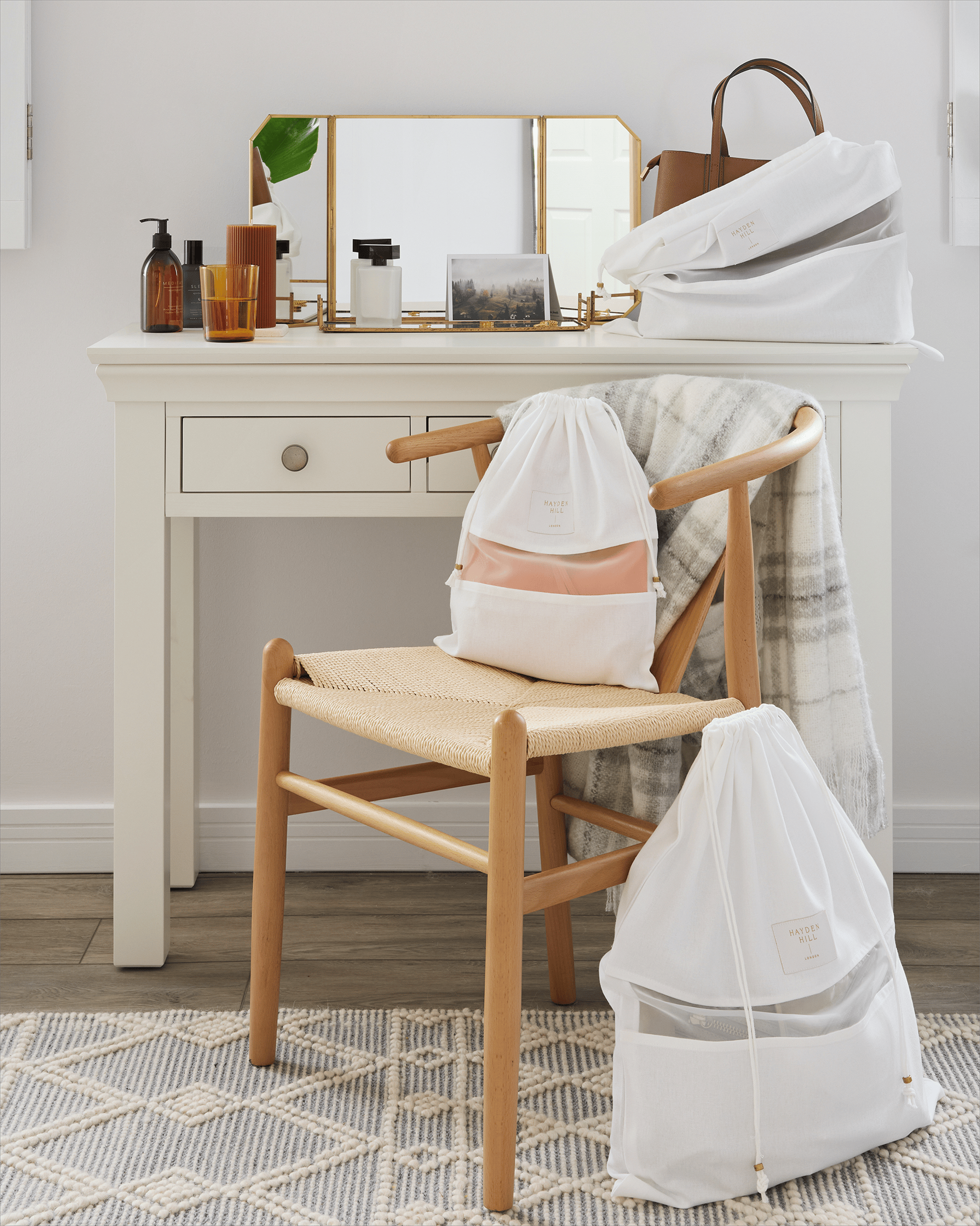 Organic Cotton Dust Bags by Hayden Hill, set of 3