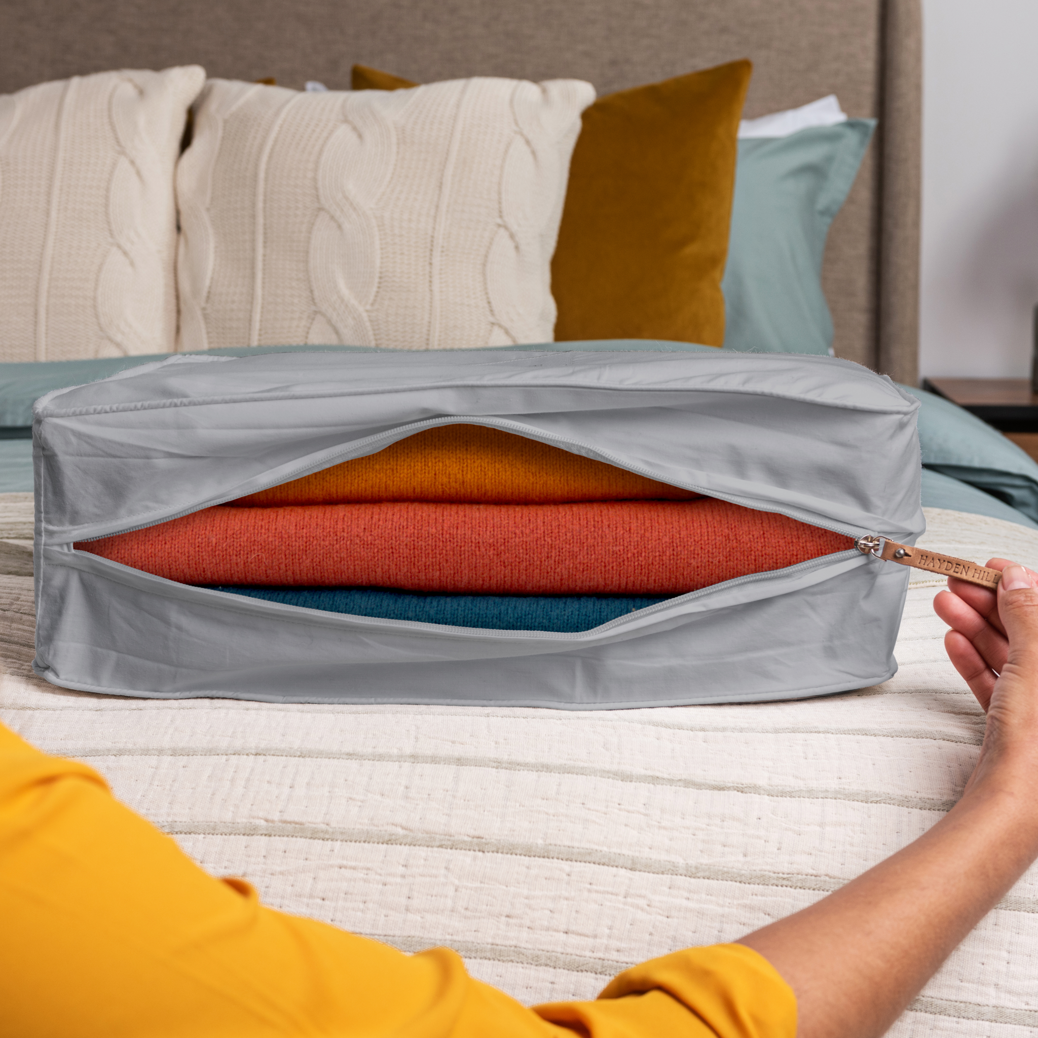 Extra Large Organic Cotton Storage Bag in Gray