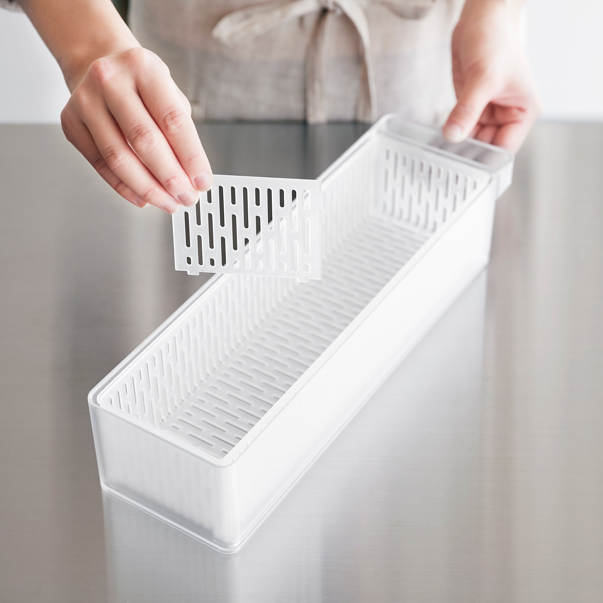 Storage Basket with Lid & Divider