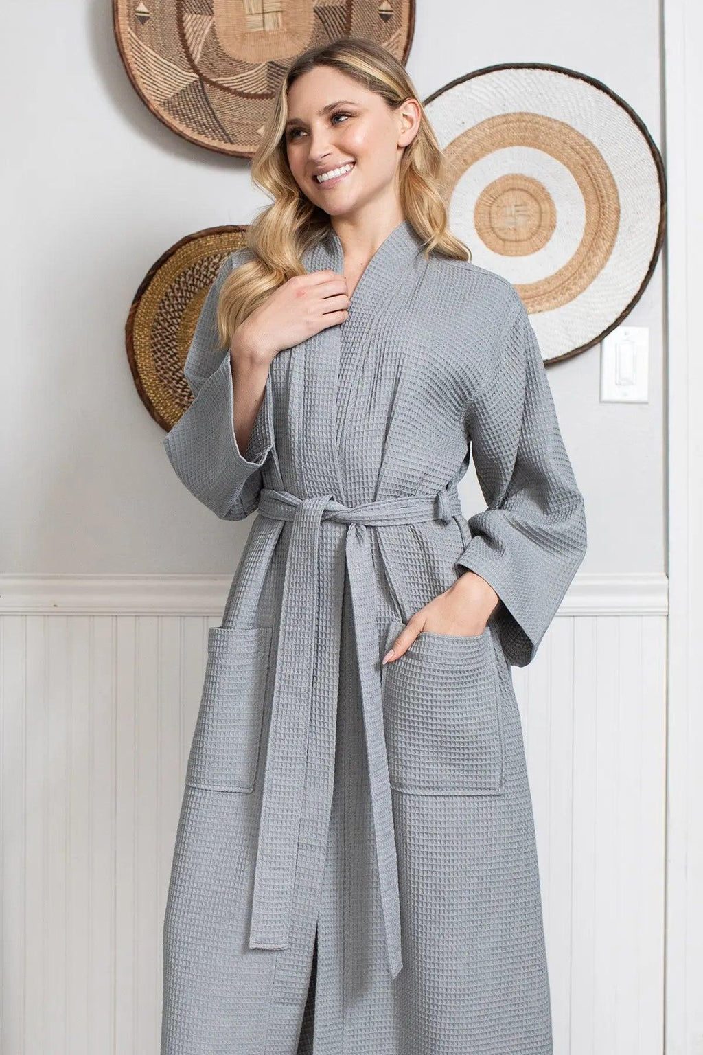 Waffle Spa Robe by Lotus Linen– Lightweight, Quick-Dry Spa Comfort